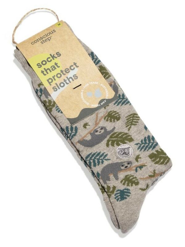 Organic Cotton Socks That Protect Sloths - Medium