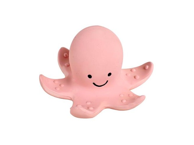 Octopus - Natural Rubber Teether, Rattle & Bath Sound Toy