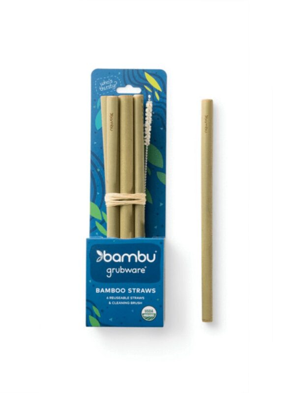Reusable Bamboo Drinking Straws - Set of 6
