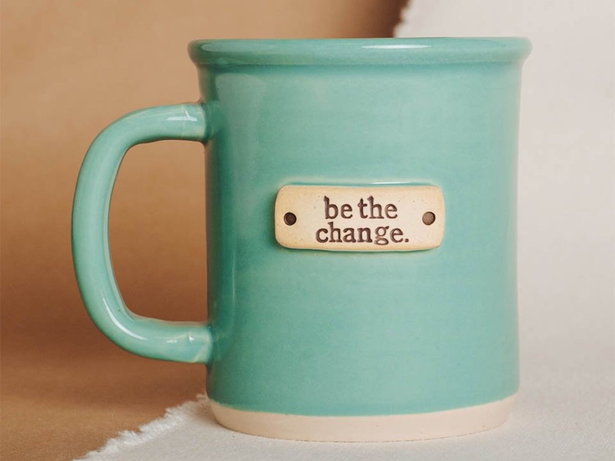 Be The Change Tagged Handmade Mug