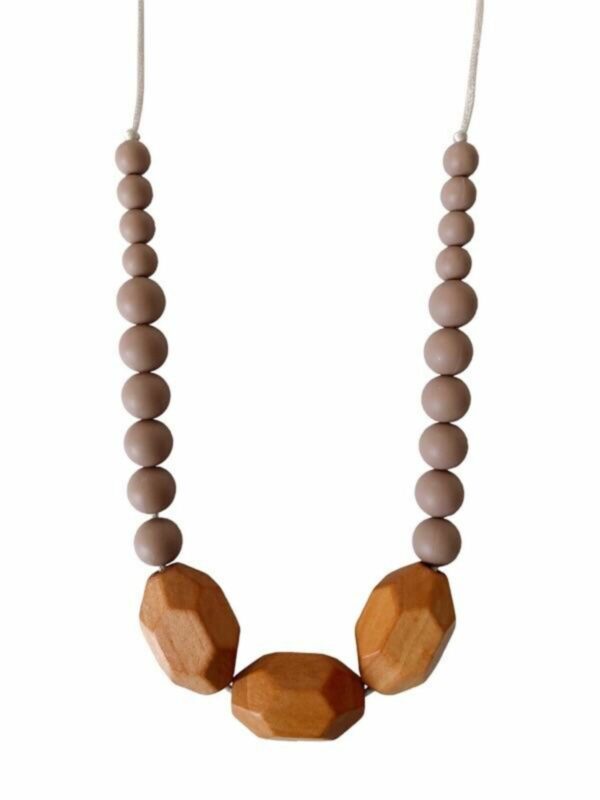 The Austin Teething Necklace - Desert Taupe