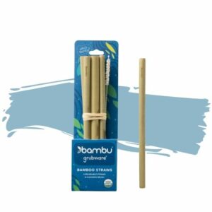 Bambu's Reusable Bamboo Drinking Straws – Set of 6. Eco-friendly gift.